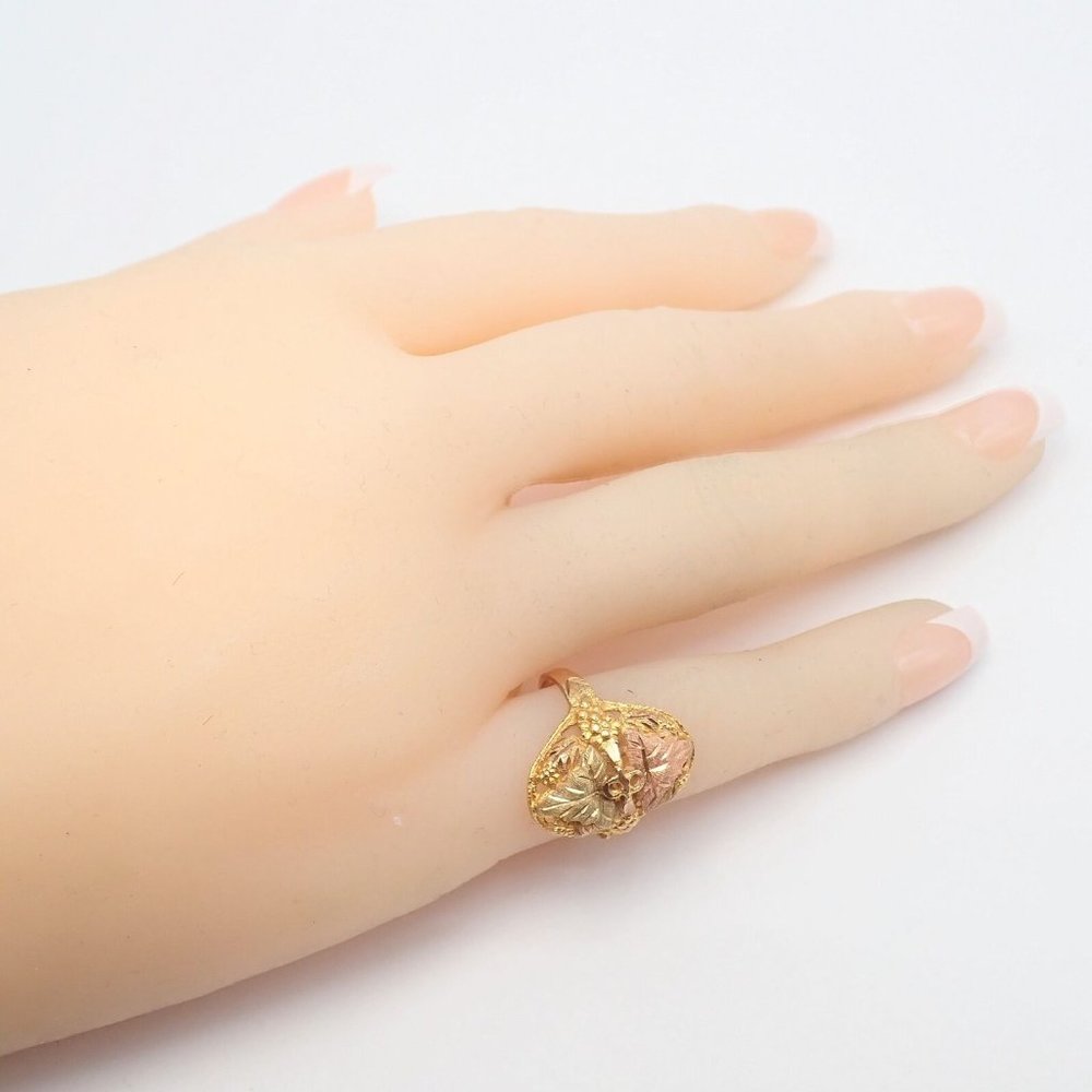 Vintage Estate 10k Multi Color Black Hills Gold Ring sz 5.5 - Picture 5 of 6